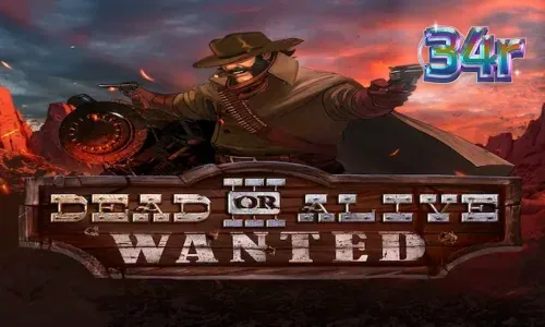 Tampilan visual slot Dead or Alive 3 Wanted dengan tema koboi yang kelam